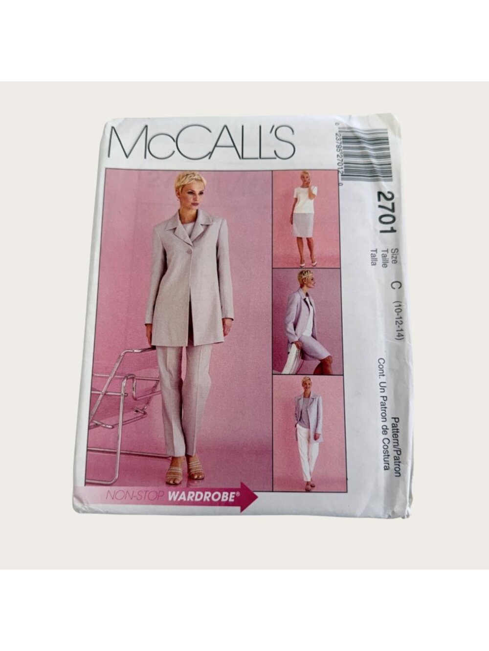 Vintage 2000s McCalls Sewing Pattern 2701 Misses Jacket Top Pants Skirt Sz 10-14